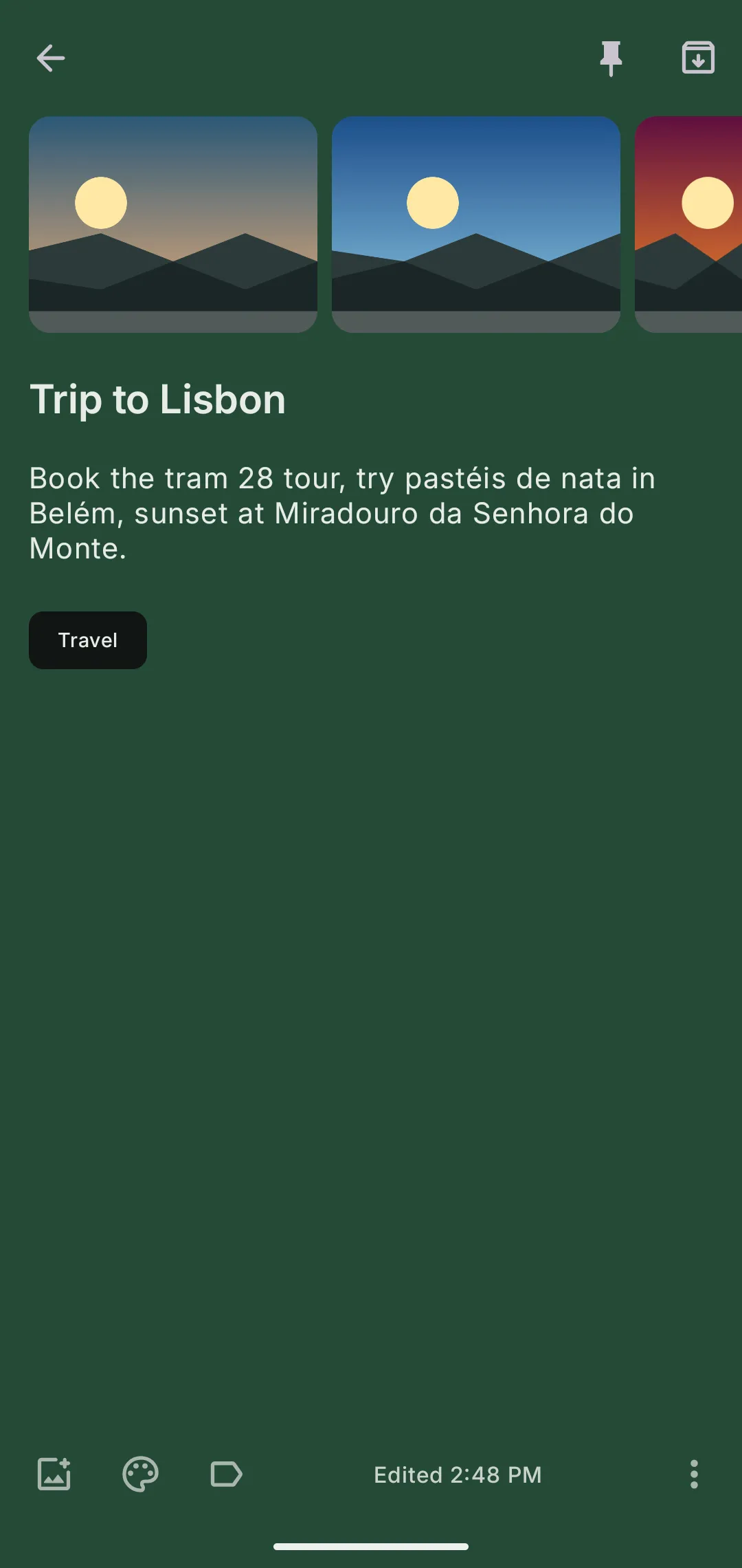 Note editor with photos